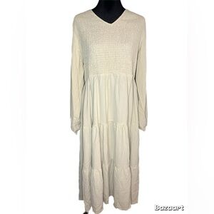Grace Karin Elegant Cream Long Sleeve Dress